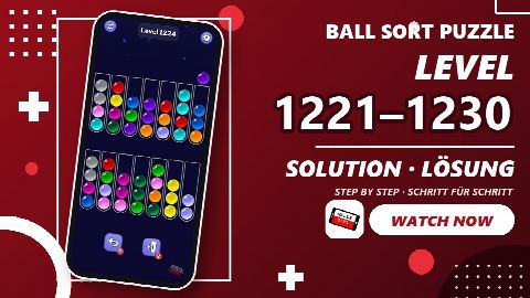 Ball Sort Puzzle – Level 1221–1230 gelöst
