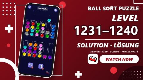 Ball Sort Puzzle – Level 1231–1240 gelöst