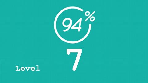 94 Prozent (94%) - Level 7 - Adjektiv, das die Größe beschreibt - Lösung