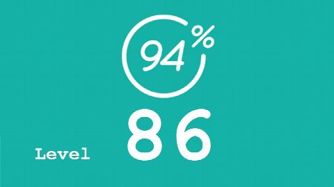 94 Prozent (94%) - Level 86 - Das ist blau - Lösung