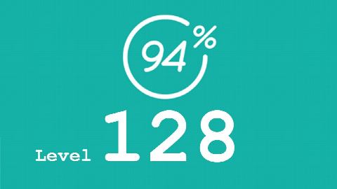 94 Prozent (94%) - Level 128 - Bild Roter Knopf - Lösung
